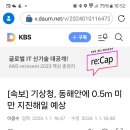 동해안 지진해일 0.5m미만 저녁6시반 도착 예상 이미지