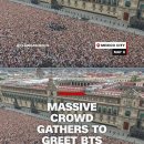 Massive crowd gathers to greet BTS CNN 이미지