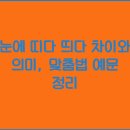 눈에띄다 | 눈에 띠다 띄다 차이와 의미, 맞춤법 예문 정리