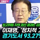 이재명, 경기도서 93.27%로 압승 이미지