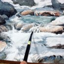 계곡수채화 이미지