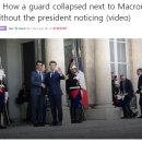 프랑스 마크롱 대통령 지나가는데 쓰러지는 경비병 이미지