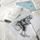 그림책과 펜 드로잉 이미지