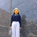 50대여성외출룩 나이스클랍 하이웨스트 와이드슬랙스...블라우스 지쎄 마고플랫 슈즈 플루트 토트백 봄...