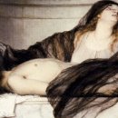 아놀드 베클린(Arnord Bocklin: 1827-1901) : 그리스도의 시신 앞에서 통곡하는 마리아 막달래나 (1868) 이미지