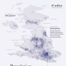 지도: 영국의 인구 밀도 이미지