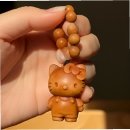 실용적인 압화 에코백 | 태닝키티와 우드 염주 키링의 유니크한 조화