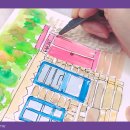 여행스케치 수채화 이미지