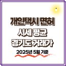 경기도 개인택시 면허 시세 평균 실거래가(2025년 5월 기준, 수원·고양·안산·의정부·하남·김포...