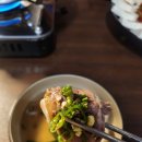 전골과  삼겹살 | 천호 한식주점 한주, 아롱사태 수육전골과 삼겹두부김치 후기