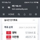 트롯 커뮤니티 실시간 순위 이미지