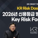 [KR Credit Talk] KR RISK DASHBOARD(2026.01) - 2026년 신용등급 방향성을 좌우할 Key Risk 이미지