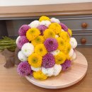 소국 | 수원 호매실 꽃집 추천 - 결혼기념일 선물로 인기 많은 폼폼소국 부케 제작 후기 (금곡동 시그널 플라워)