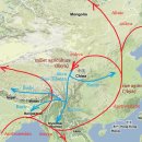 중국어, 티베트어, 버마어의 확산 및 기초어휘 비교 이미지