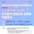 ﻿[교육 대외활동] 2023년 지식재산분야 여성 R&amp;D 국비취업훈련 교육생 모집 이미지