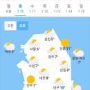 1월 10일 화요일 날씨 이미지