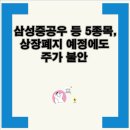 삼성중공우 등 5종목, 상장폐지 예정에도 주가 불안 and 삼성중공우와 같은 종목의 주가 변동