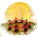 구름속 보름달 이미지