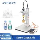 ZONESUN 공압 원형 병 마개 기계, 스크류 상단 뚜껑, 물 주스, 통통한 고릴라 도구, 소형 생산 ZS-XGPZ1 이미지