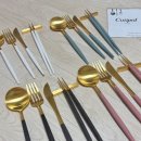큐티폴 고아 커트러리 4종 디너세트 수저 젓가락 포크 나이프 골드컬러