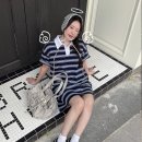 협동조합동네마실방뜰 | 여름 코디 추천! 제로스트릿 스트라이프 카라 원피스 그레이 찐 후기