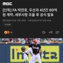 [단독] FA 박찬호, 두산과 4년간 80억 원 계약‥세부사항 조율 후 공식 발표 이미지