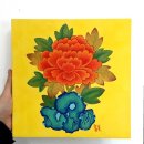 모란도 그리기(현대민화) 이미지