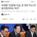 이재명 "25만원 지급, 전 국민 아닌 차등지원이라도 하자" 이미지