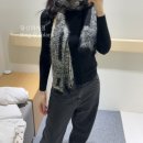 핸드니트 | 여성 목도리 스트라이프 니트 머플러 착샷 후기 | 핸드메이드 2만원 대 선물 추천