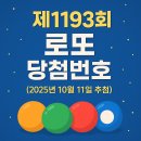 지에스25 도림로점 | 제1193회 로또 당첨번호·당첨지역·판매점 분석 (2025년 10월 11일 추첨)