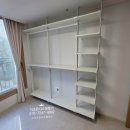 월산초등학교 | 광주시스템행거 남구 월산동 우방아이유쉘 붙박이장 있는 방에 11자형 드레스룸 추가