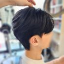 남성 세미리프컷 아이롱 펌 기장 옆머리