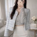 골드사 세탁 | 2만원대 갓성비? 진주 노카라 트위드 자켓 핏 분석 (어깨 35/총장 50 크롭핏)