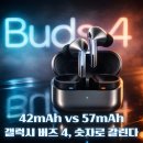 예산-57 | 버즈 4·버즈 4 프로 배터리 용량 정리(42mAh·57mAh)｜세대별 변화·실사용 시간·갤럭시 S26 루머 총정리