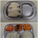 12월 22일 배 / 차조밥,양송이스프,돈까스&소스,푸실리샐러드,배추김치/팥시루떡,우유 이미지