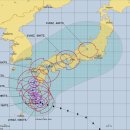 일본 규슈 지역에 접근한 10호 태풍 ＜산산＞ 예상 경로도 업데이트 이미지