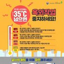 무더위 시간대에 35℃ 넘으면 옥외작업 중지하세요! 이미지