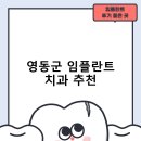 영동군 임플란트 치과 비용 및 후기, 정부 지원금 70% 안내-추천하는곳 후기 TOP5 저렴한곳
