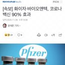 [속보] 화이자, 바이오앤텍 코로나 백신 90% 효과 이미지