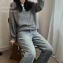 도매택 루즈핏 니트 후기 (활용도 높은 그레이 니트 코디)