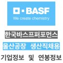 한국바스프 울산울주공장 생산직채용(~4.11) / 기업정보 및 연봉정보