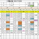 11월04일(금)출근시간표 이미지