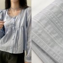 코튼면 샤틴 자수스트라이프원단 실버엘 의류원단 이미지