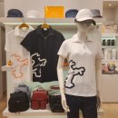 6-090 TS | [루이까스텔] 여성 여름 골프웨어 이태리소재 강아지 프린트 냉감 반팔 집업 카라 티셔츠