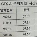 GTX A 운행계획 시간표 (일부, 오피셜X) 이미지