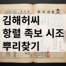 김해허씨 항렬 족보 역사 시조 인물 뿌리찾기