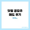 닷밀 공모주 청약 상장일 매도 후기