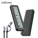 로즈네트웍스 | 유니콘 스마트 LCD 통알루미늄 M.2 NVME SSD 외장케이스, 속도 UP!