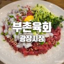 새싹약국 | 서울 육회 맛집 광장시장 부촌육회 미슐랭 육회낙지탕탕이 육회비빔밥 추천 웨이팅
