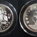 BARBADOS 1973년 5 달러 SILVER PROOF 이미지
